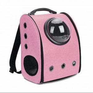 RUCSAC transport animale de companie din piele ecologica -roz